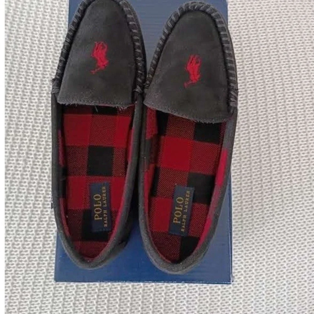POLO Slippers Polo Ralph Lauren Dezi V Moccasin Slipper Pony Logo memory foam 10